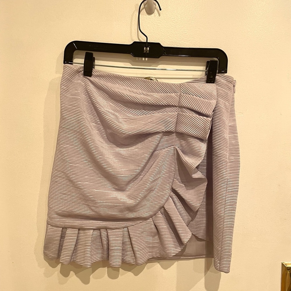 Jonathan Simkhai Ribbed Lilac Mini Skirt
